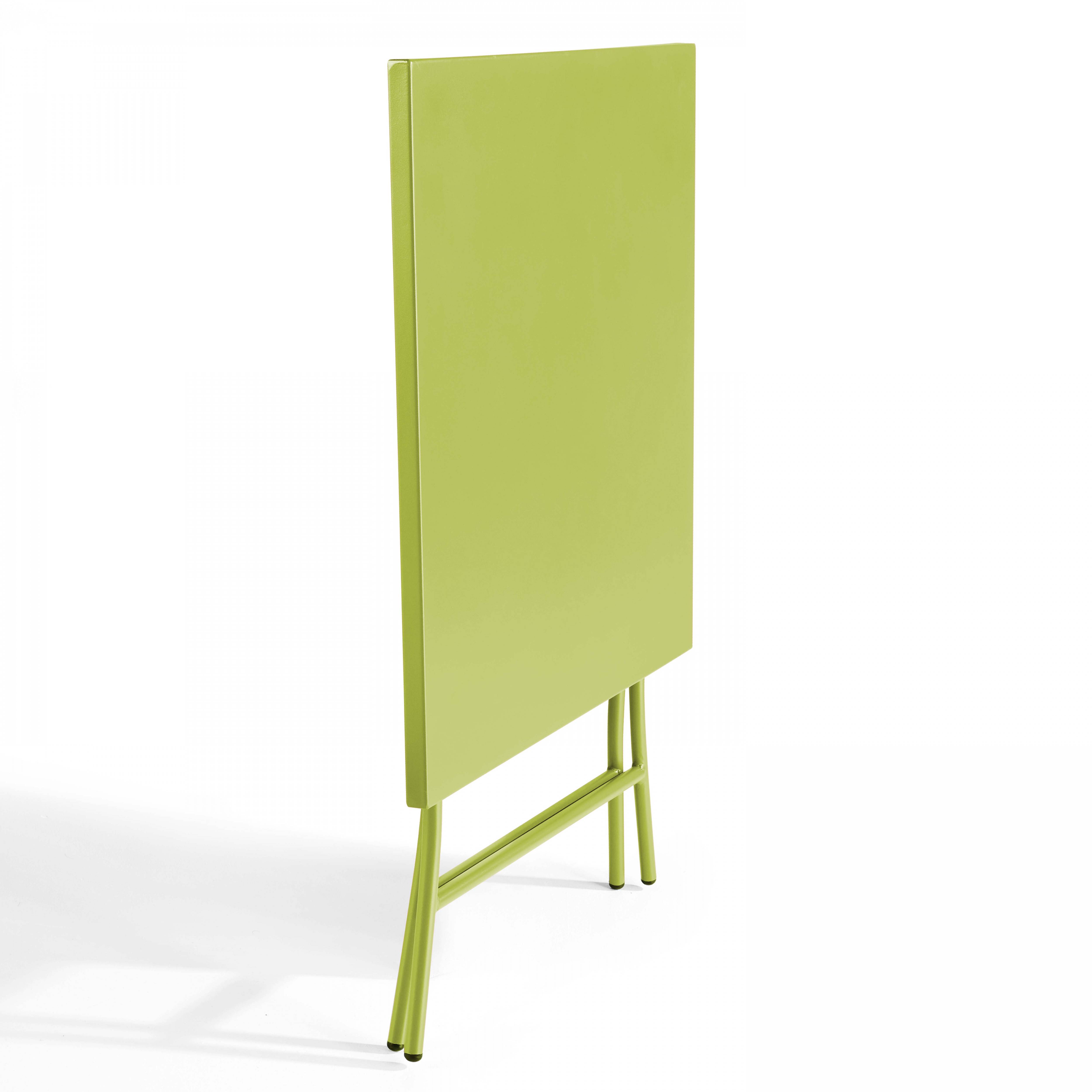 Oviala - Ensemble table de jardin pliante et 2 chaises acier vert Palavas - Oviala - Imagen 3