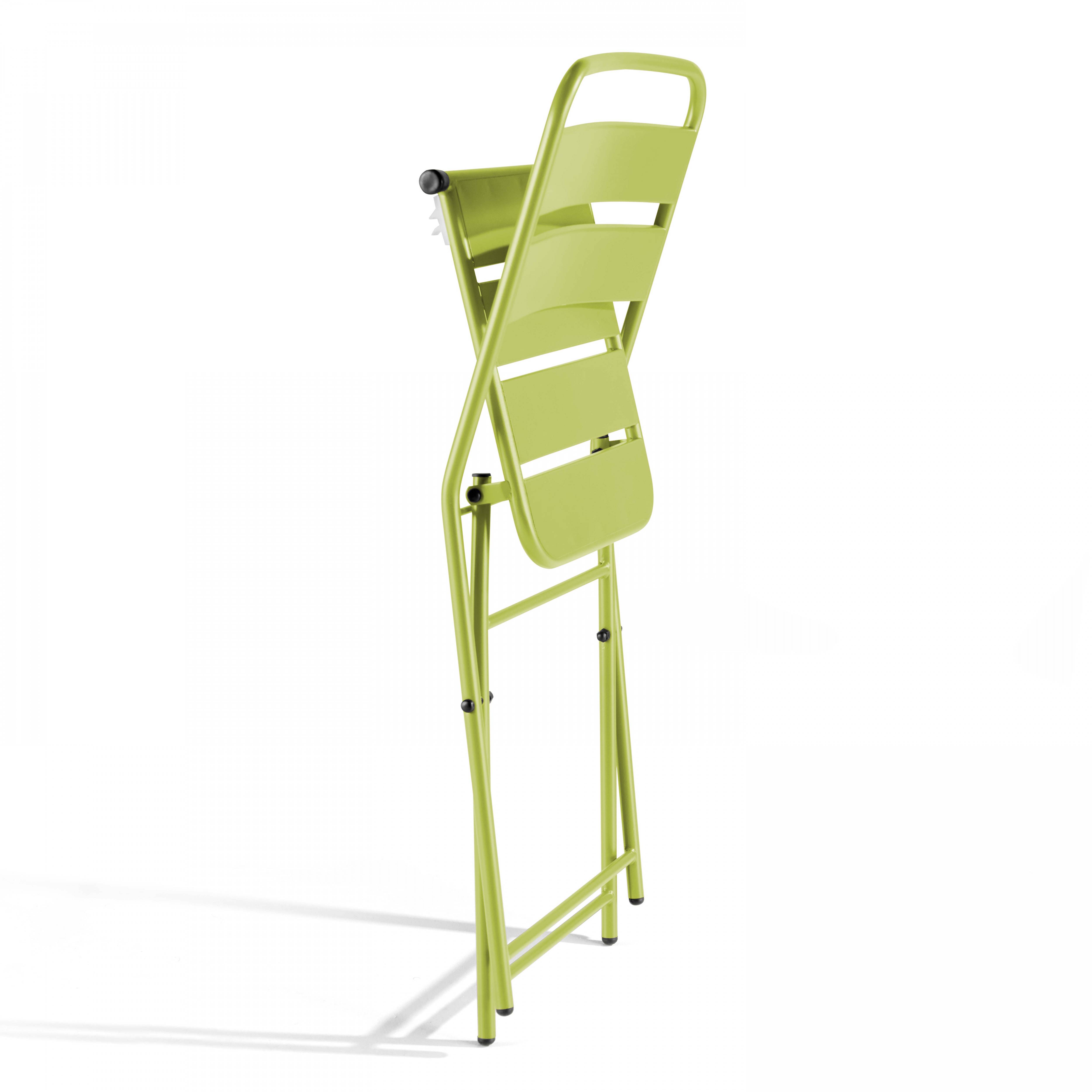 Oviala - Ensemble table de jardin pliante et 2 chaises acier vert Palavas - Oviala - Imagen 5