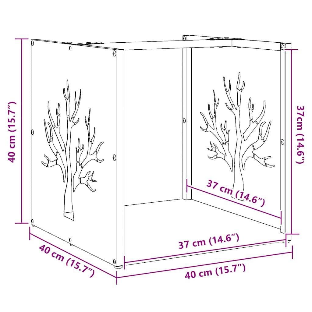 Casier à Bois Décoratif en Acier Vert Olive, Cube de Rangement 40 cm – ComfortXL Outdoor Living - Image 6