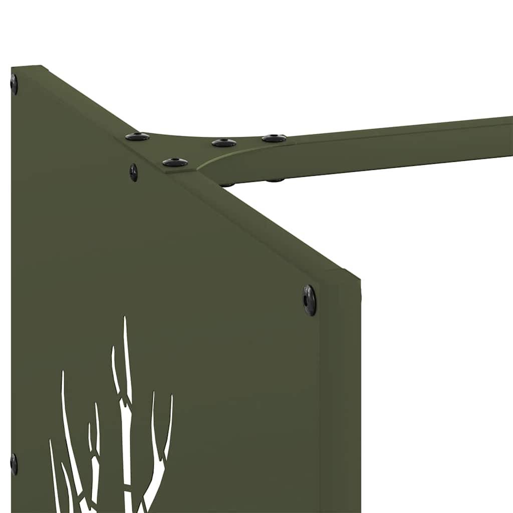 Casier à Bois Décoratif en Acier Vert Olive, Cube de Rangement 40 cm – ComfortXL Outdoor Living - Image 7