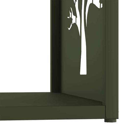 Casier à Bois Décoratif en Acier Vert Olive, Cube de Rangement 40 cm – ComfortXL Outdoor Living - Image 8