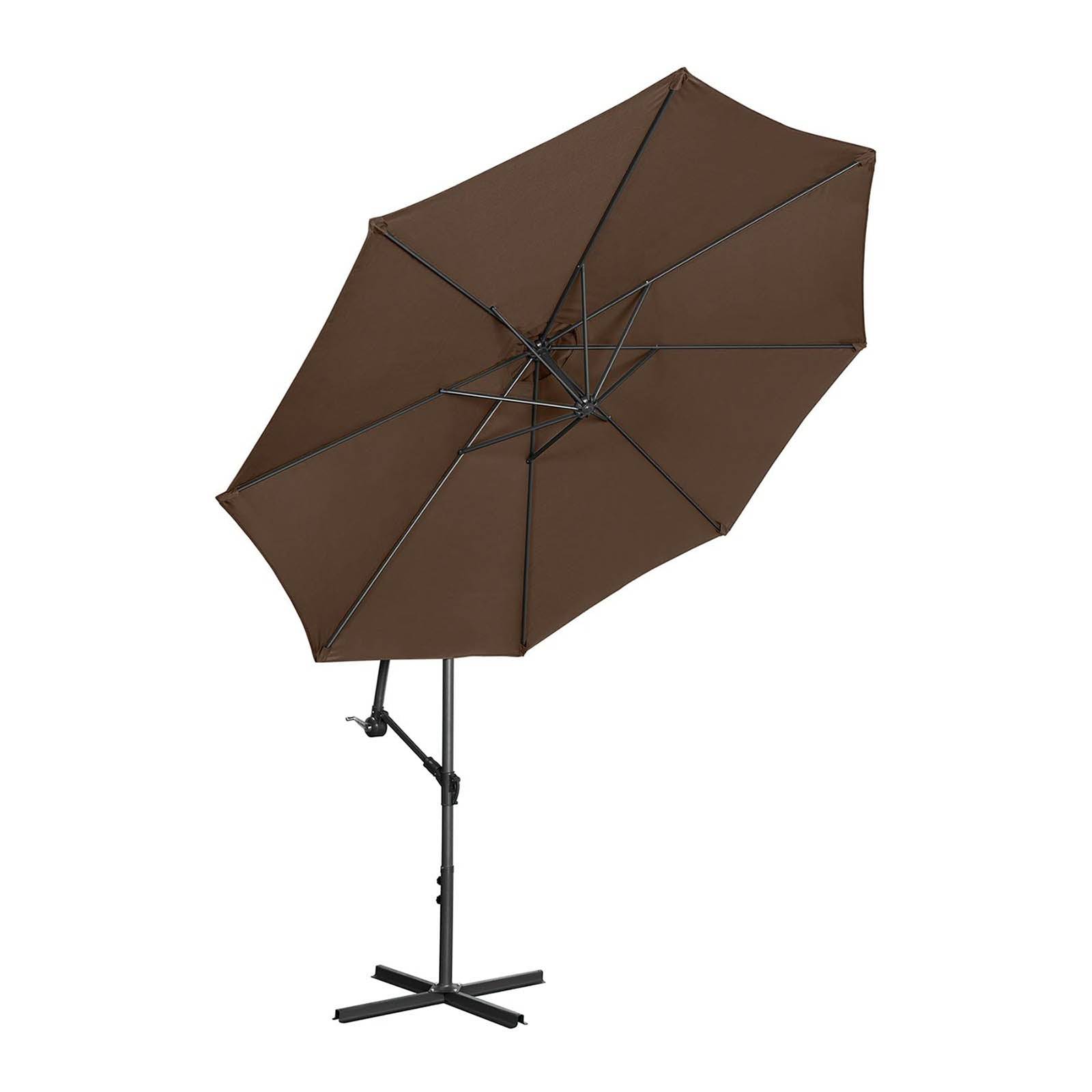 Helloshop26 - Parasol déporté rond diamètre 300 cm inclinable marron - Imagen 3