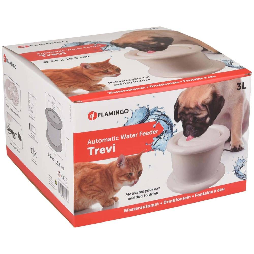 Flamingo - Fontaine 3 Litres, TREVI, pour chien et chat, couleur blanche. - Image 2