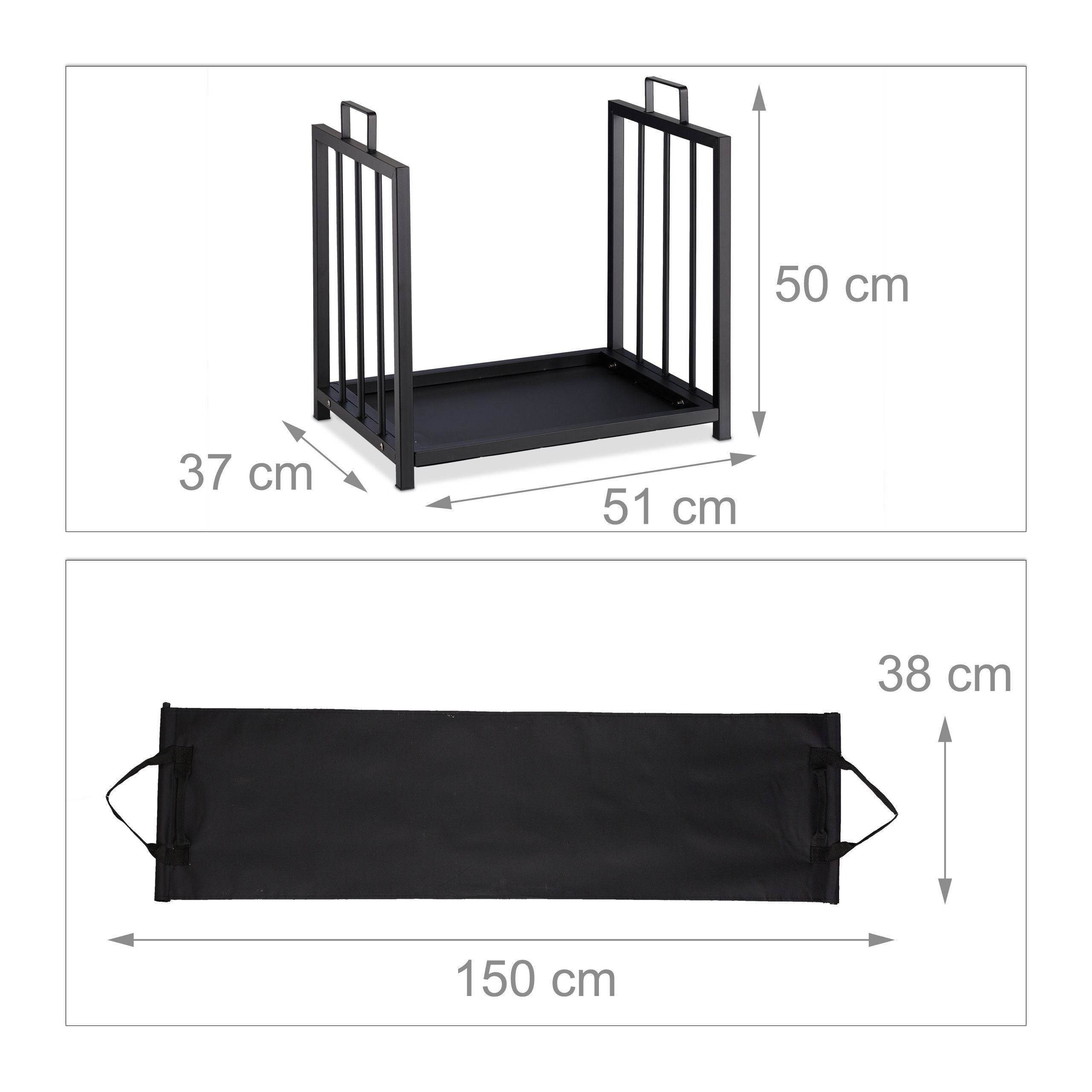 Helloshop26 - Support bois de cheminée en 51 cm acier noir - Imagen 2