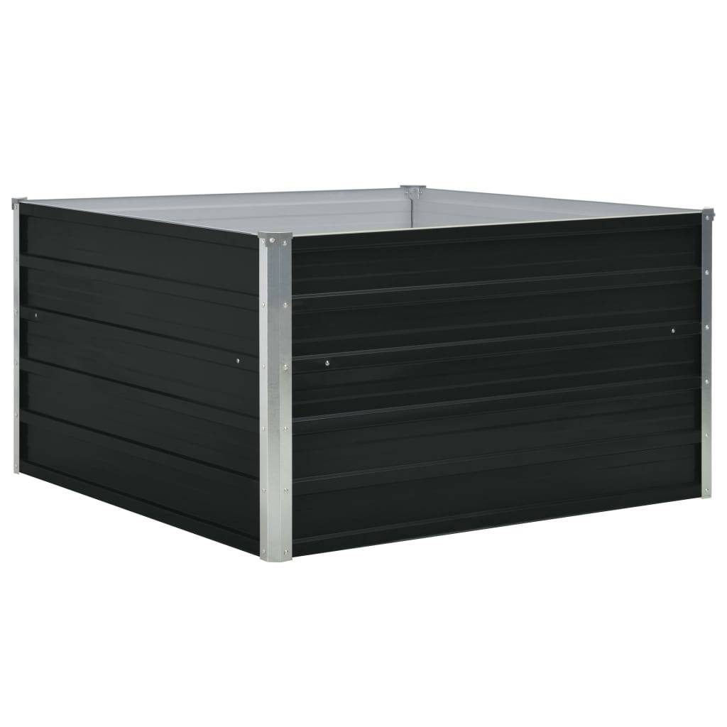 Helloshop26 - Jardinière 100 x 100 x 45 cm acier galvanisé anthracite - Image 1