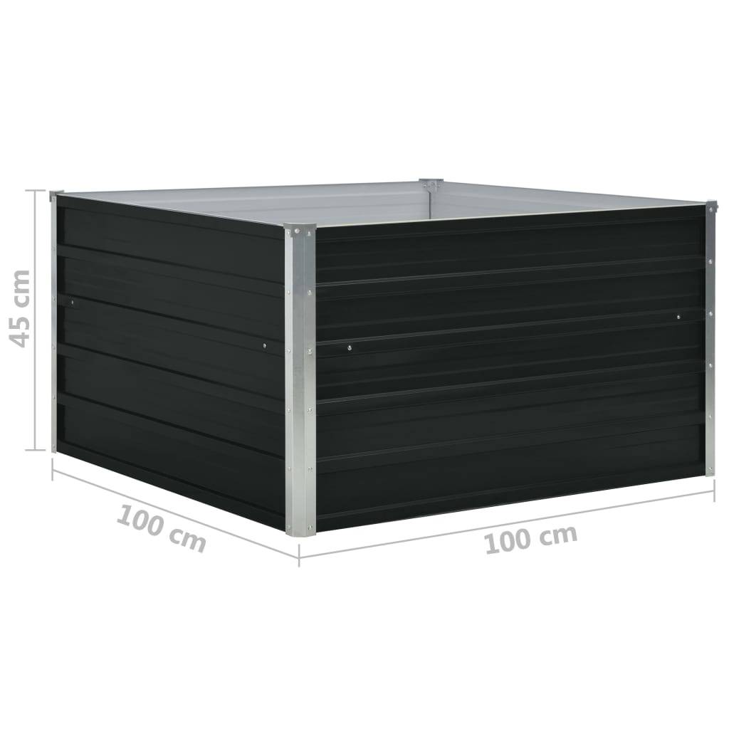 Helloshop26 - Jardinière 100 x 100 x 45 cm acier galvanisé anthracite - Image 5