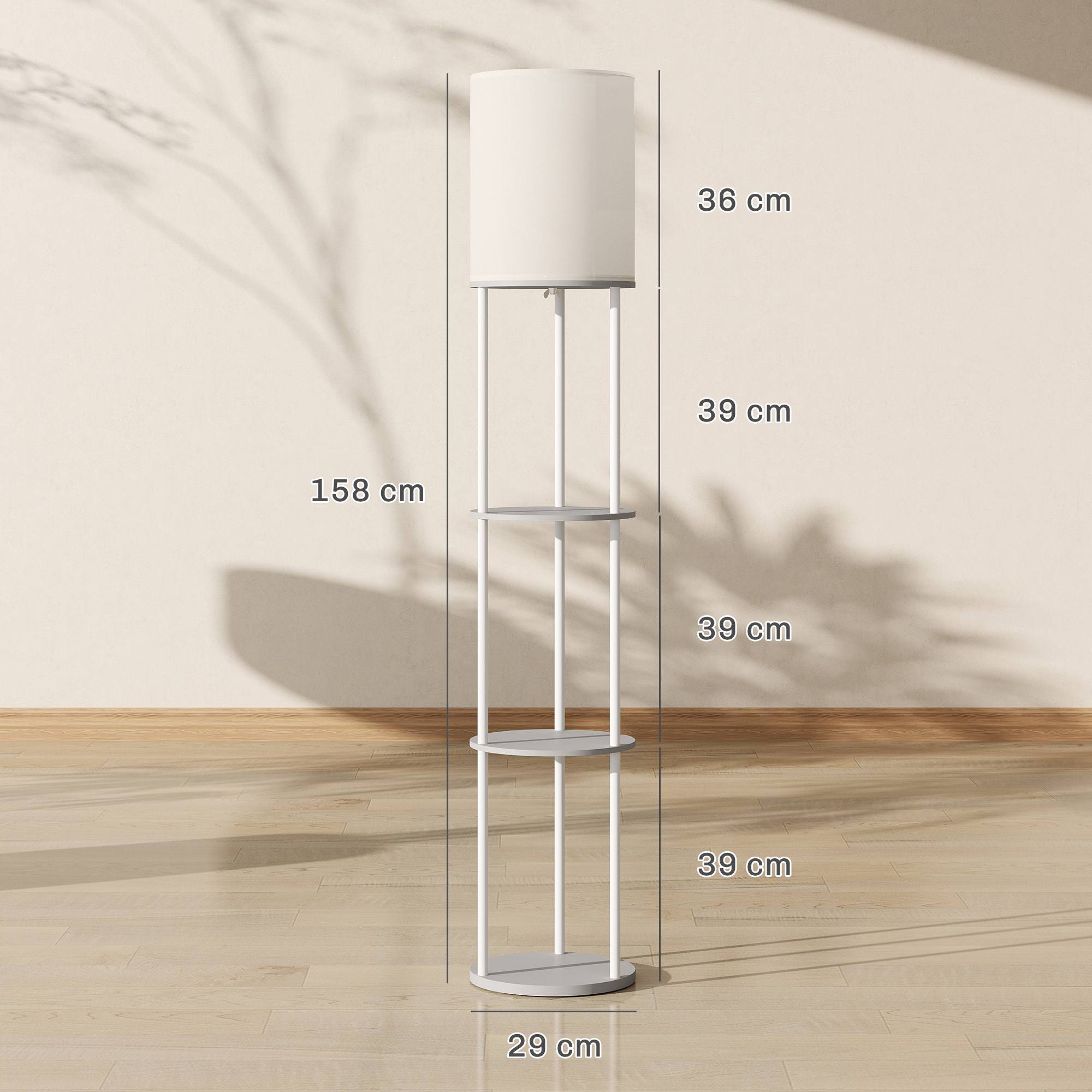 Lampe design gris forme tarte avec étagères 3 températures lumineuses télécommandée - Image 5