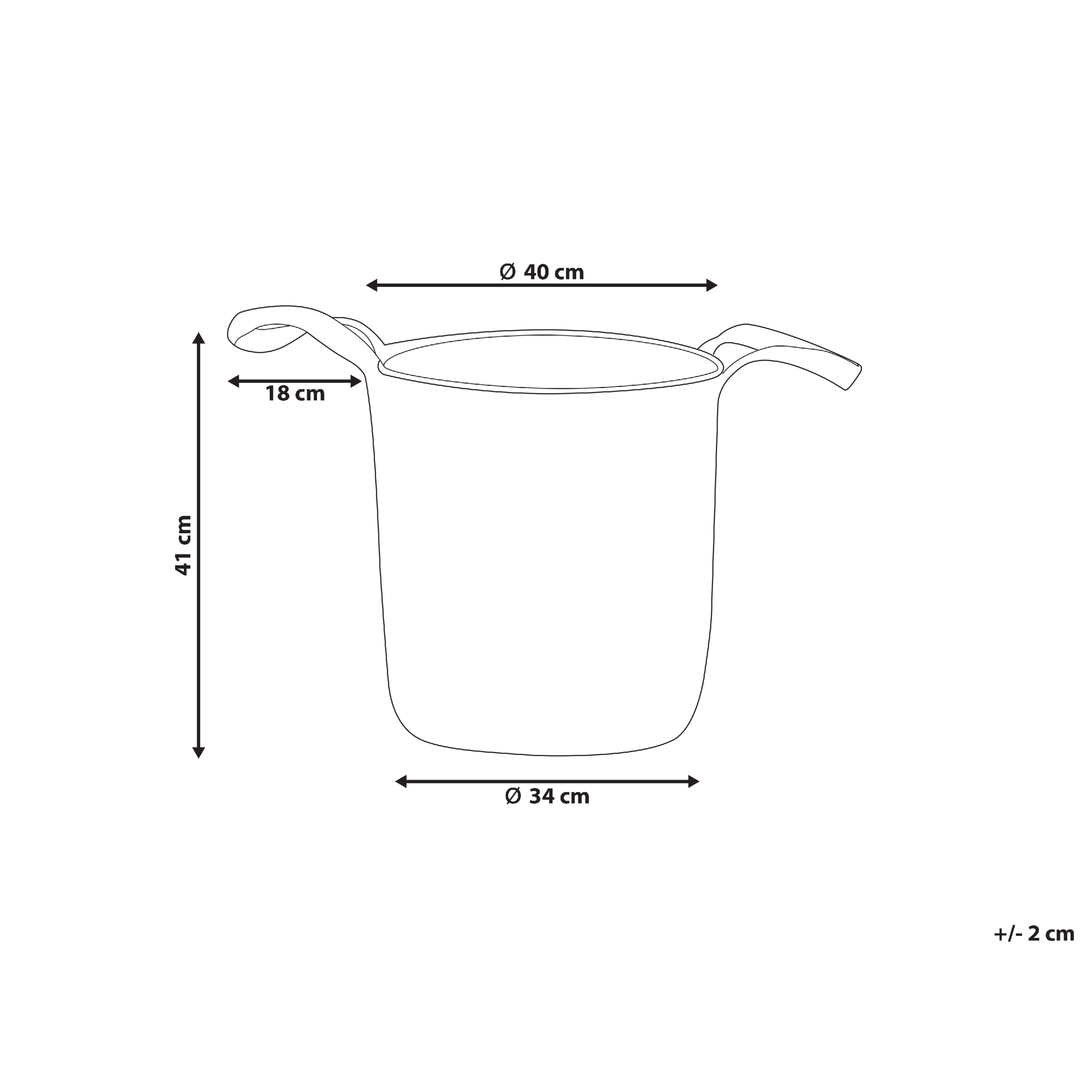 Beliani - Panier Naturel en Jute 40 cm de Diamètre Corbeille à Linge Faite Main Tressée Rangement pour Intérieur Accessoire Rangement - Imagen 3