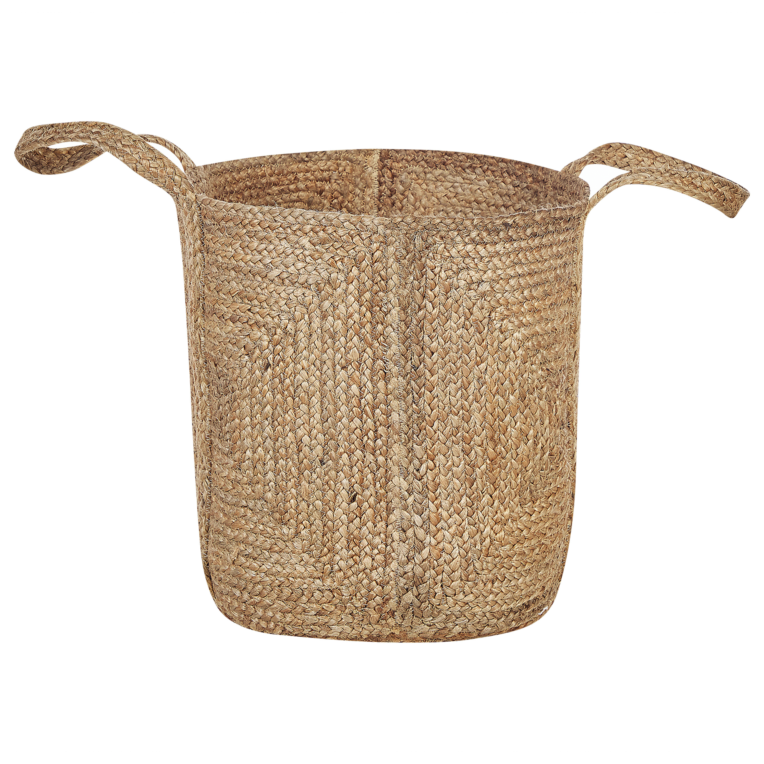 Beliani - Panier Naturel en Jute 40 cm de Diamètre Corbeille à Linge Faite Main Tressée Rangement pour Intérieur Accessoire Rangement - Imagen 1