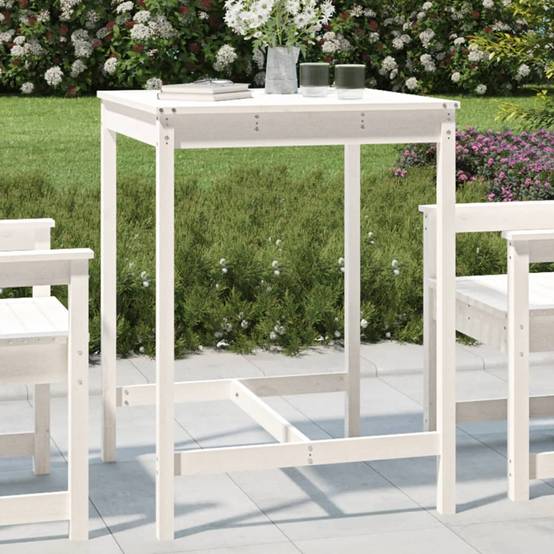 Table de jardin bois massif de pin blanc 82,5 x 82,5 x 110 cm - PANGIVO - Image 1