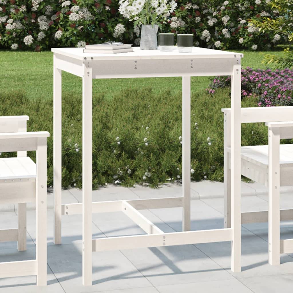 Table de jardin bois massif de pin blanc 82,5 x 82,5 x 110 cm - PANGIVO - Image 1