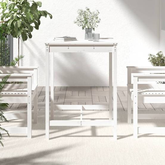Table de jardin bois massif de pin blanc 82,5 x 82,5 x 110 cm - PANGIVO - Image 3