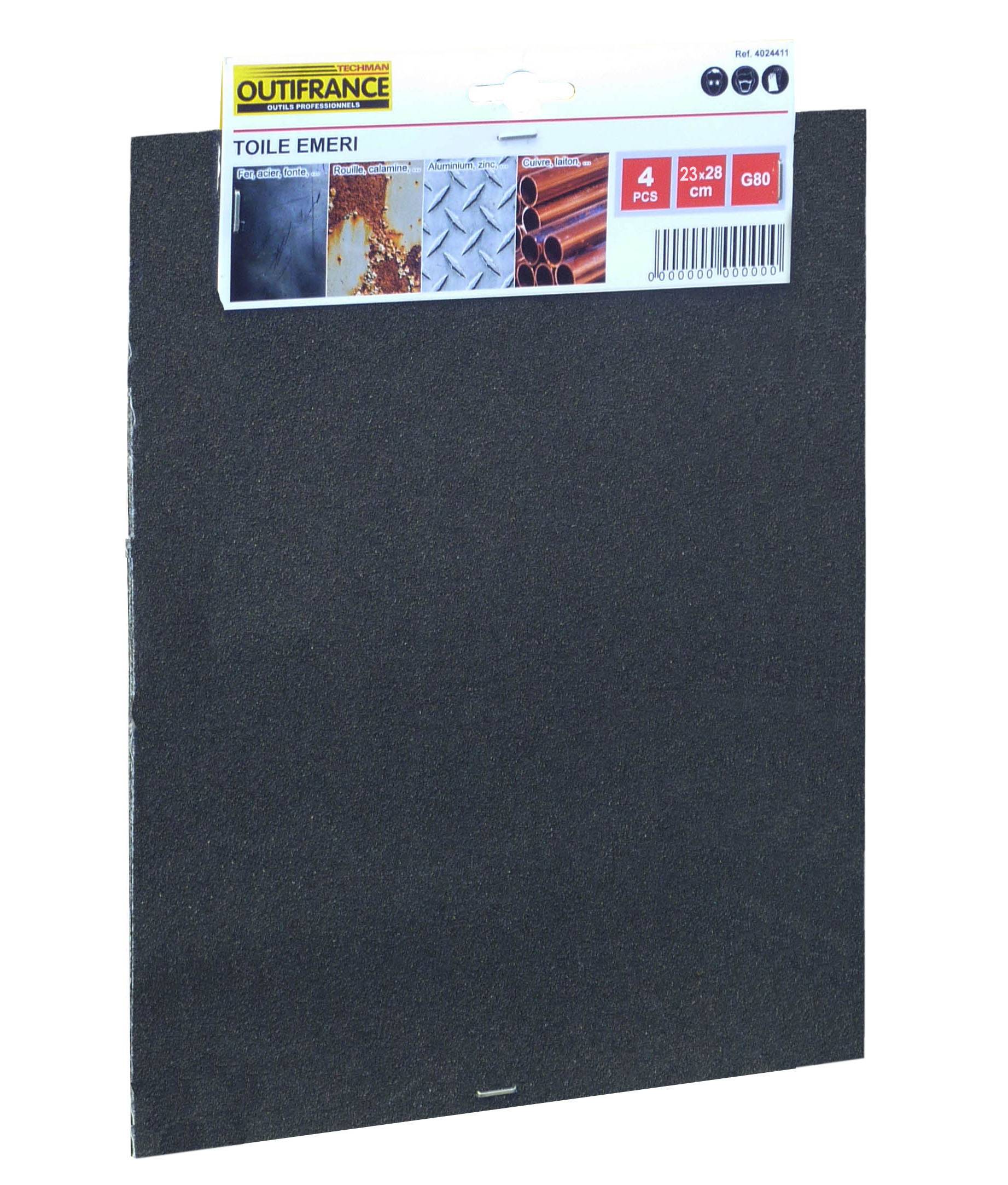 Outifrance - Toile émeri 18x28 cm gr.120 - Lot de 4 feuilles - Image 2