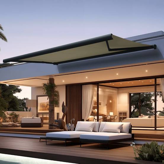Intersun - Store banne coffre CINABRE 3,00x2,00 M (Manuelle - Gris Anthracite - Ecru) - INTERSUN - Image 1