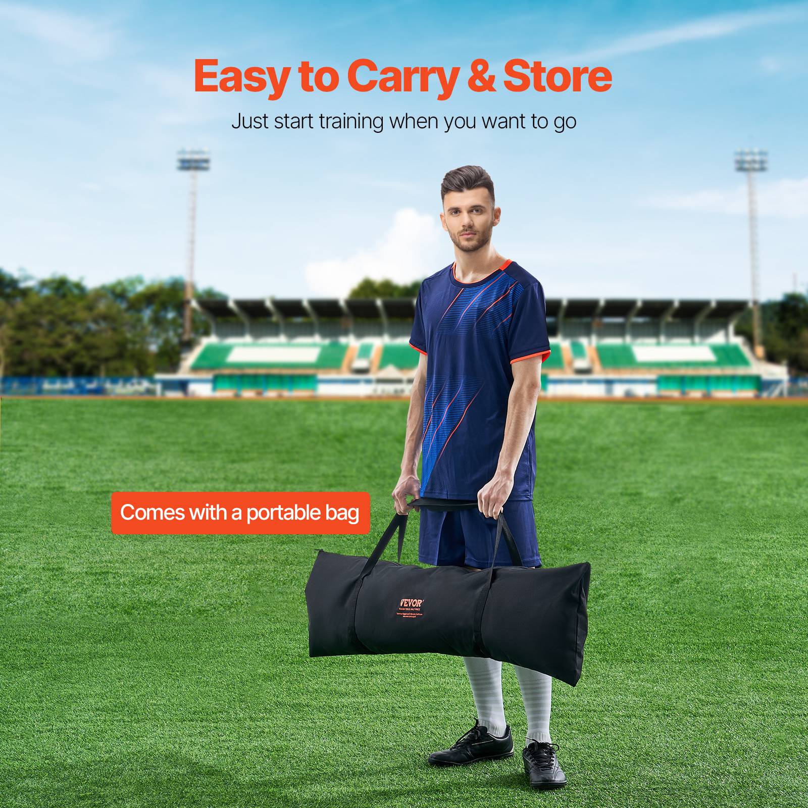 Vevor - VEVOR Filet de rebond football 213,3 x 213,3 cm, cadre en fer et filet polyester, sac de transport inclus, entraînement solo et collectif. - Image 7