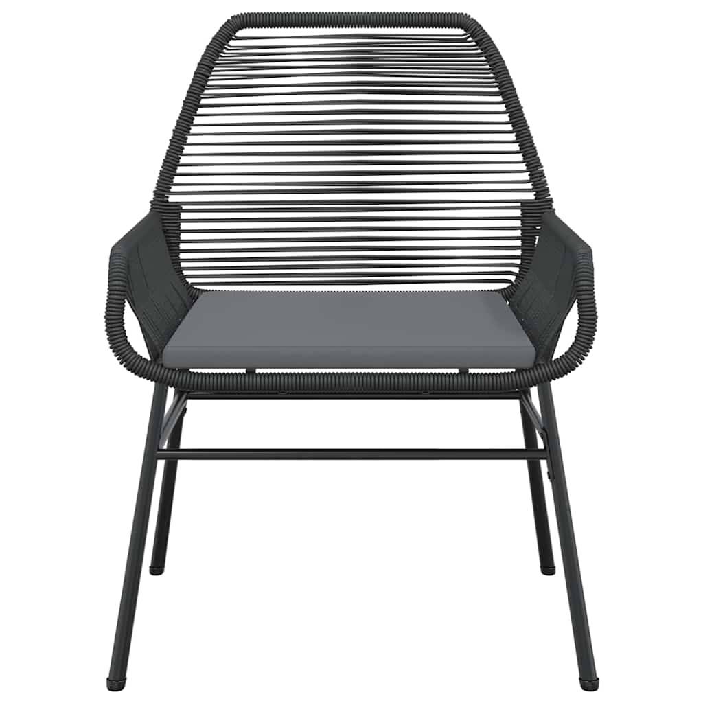 Table et Chaises de Jardin 4 Personnes Poly Rotin Noir avec Coussins Épais Table Verre 160cm – ComfortXL Outdoor Living - Image 6