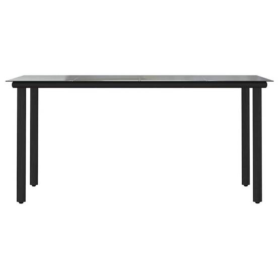 Table et Chaises de Jardin 4 Personnes Poly Rotin Noir avec Coussins Épais Table Verre 160cm – ComfortXL Outdoor Living - Image 7