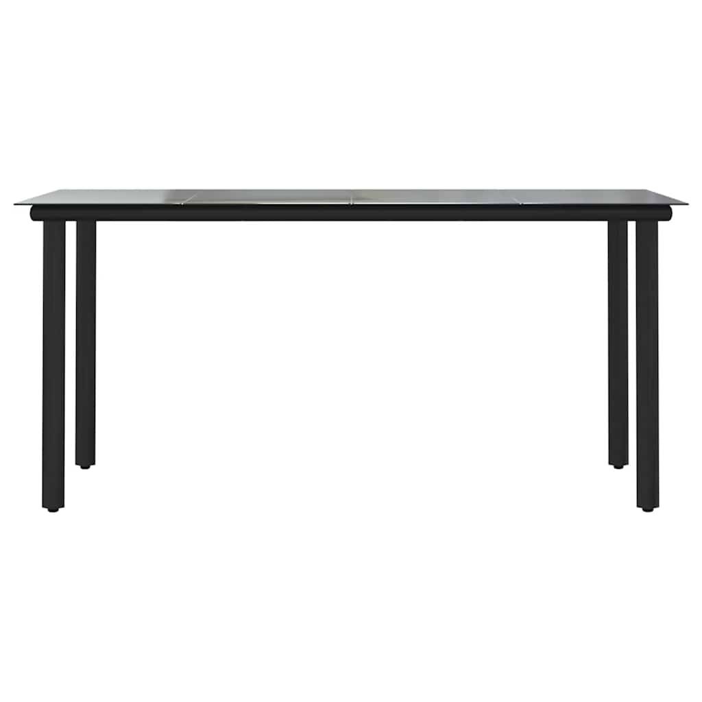 Table et Chaises de Jardin 4 Personnes Poly Rotin Noir avec Coussins Épais Table Verre 160cm – ComfortXL Outdoor Living - Image 7