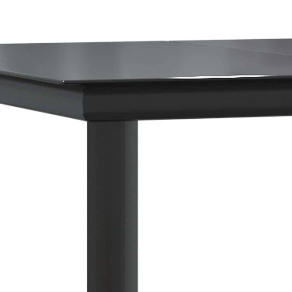 Table et Chaises de Jardin 4 Personnes Poly Rotin Noir avec Coussins Épais Table Verre 160cm – ComfortXL Outdoor Living - Image 9