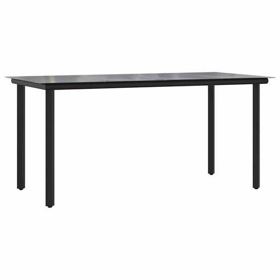 Table et Chaises de Jardin 4 Personnes Poly Rotin Noir avec Coussins Épais Table Verre 160cm – ComfortXL Outdoor Living - Image 5