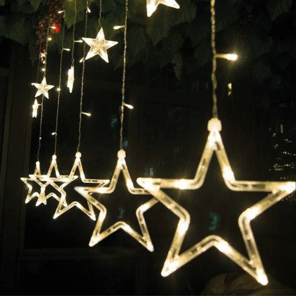 Rideaux lumineux étoilé avec LED à piles - Imagen 3