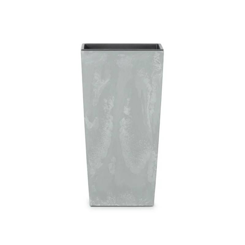 Grand pot de fleurs carré "Urbi Square" design béton gris 40x40x75cm - Image 1