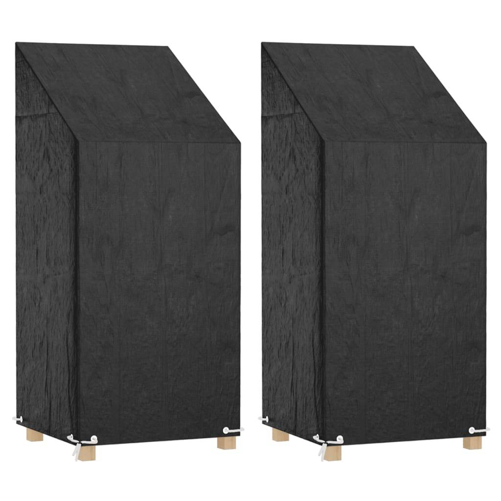 Housses de chaise de jardin 2 pcs 8 œillets 65x65x110/150 cm PE - Image 1
