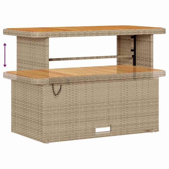 Canapé Extérieur 13 pcs Résine Tressée Acacia Modulable Coffre Terrasse Beige – ComfortXL Outdoor Living - Image 6