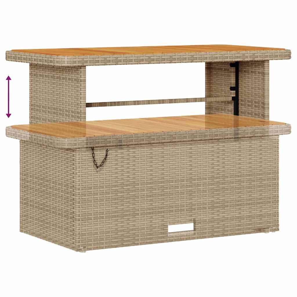Canapé Extérieur 13 pcs Résine Tressée Acacia Modulable Coffre Terrasse Beige – ComfortXL Outdoor Living - Image 6