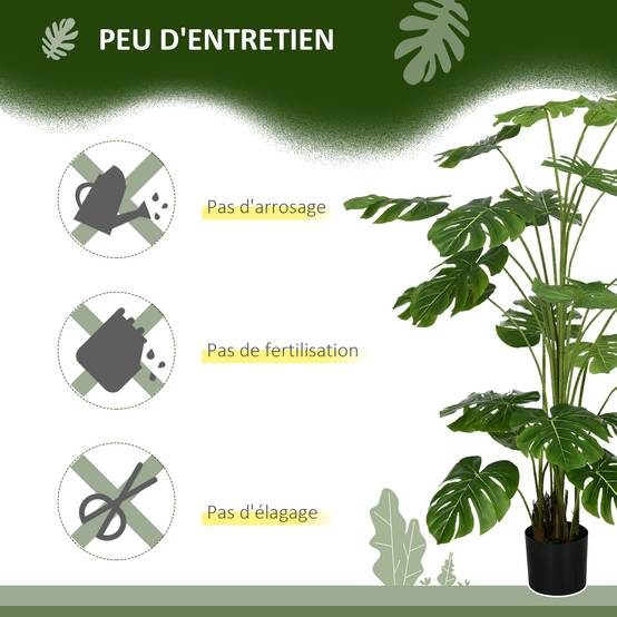 Plante artificielle arbre artificiel monstera deliciosa avec pot inclus hauteur 180 cm intérieure - Image 8