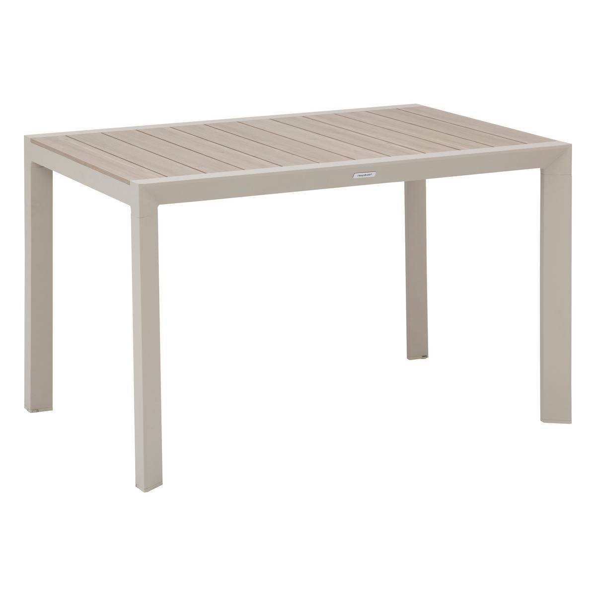 Hesperide - Table de jardin "Évasion" effet bois lin & argile 4 places lates en aluminium Hespéride - Image 2