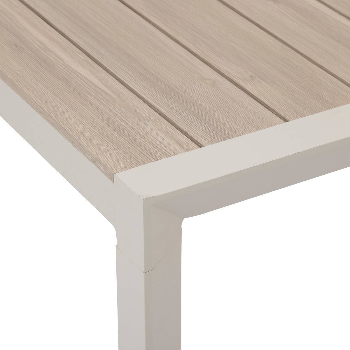 Hesperide - Table de jardin "Évasion" effet bois lin & argile 4 places lates en aluminium Hespéride - Image 3