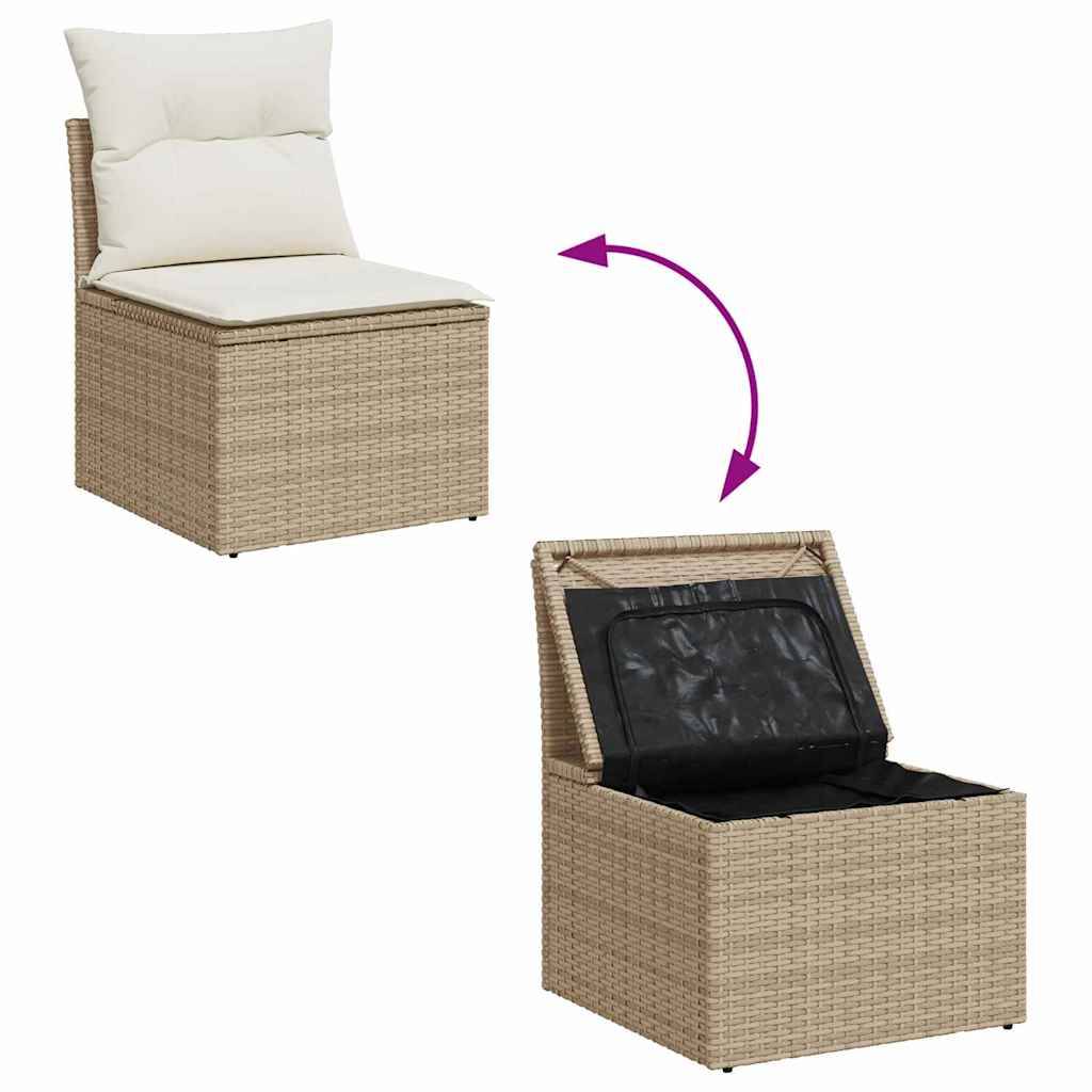 Grand Canapé Extérieur 17 Pcs Beige Crème Polyrotin Réception et Acacia pour Grands Jardins et Terrasses – ComfortXL Outdoor Living - Image 8