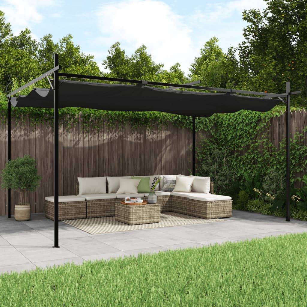 PANGIVO - Pergola avec toit rétractable anthracite 395 x 292 x 230 cm - PANGIVO - Image 1