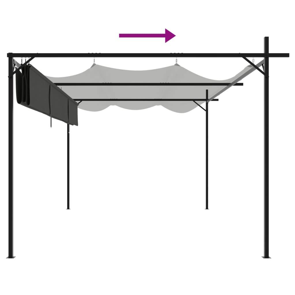 PANGIVO - Pergola avec toit rétractable anthracite 395 x 292 x 230 cm - PANGIVO - Image 6