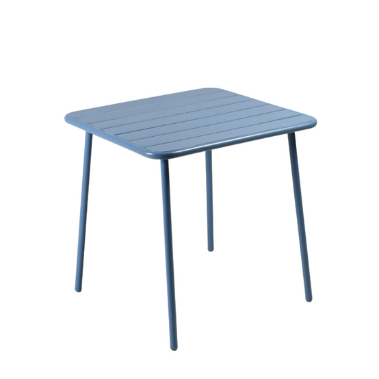Table carrée 4 places 70x70cm bleu BERGAME - Image 1
