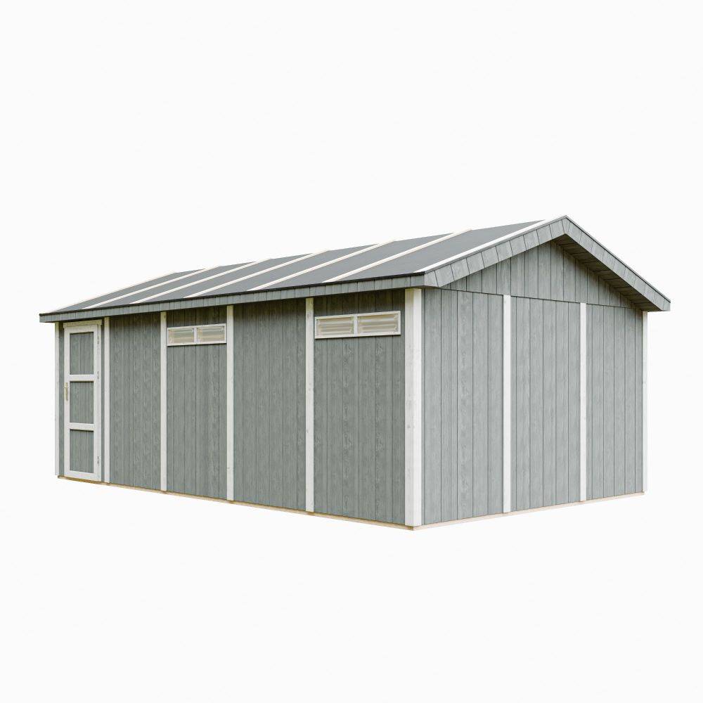 Timbela - Garage Qualité Premium 21 m² / L378xl648 cm - garage pour auto, moto, vélos, machines de jardinage - Timbela M992B-CAVERN STEEL - Image 2