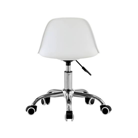 sweeek - Chaise de bureau enfant à roulettes ajustable piètement chromé blanc - Manel | sweeek - Image 3