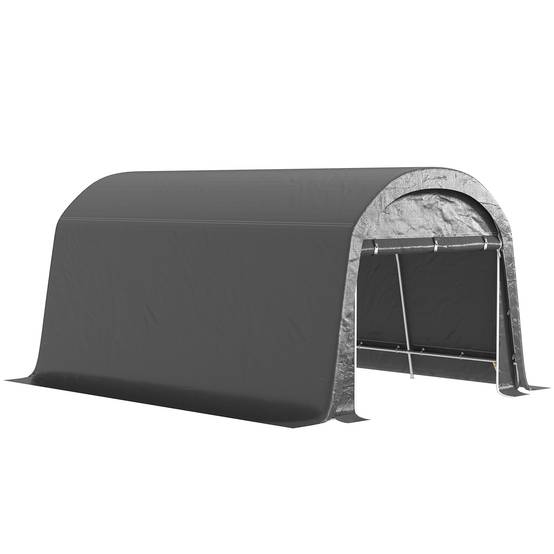 Abri de stockage vélo Acier Extérieur Imperméable anti-UV 450x300x230cm Gris foncé - ComfortXL Outdoor Living - Image 2