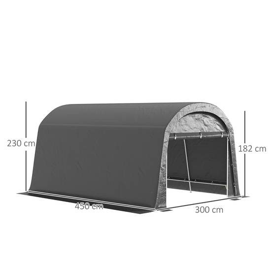 Abri de stockage vélo Acier Extérieur Imperméable anti-UV 450x300x230cm Gris foncé - ComfortXL Outdoor Living - Image 3