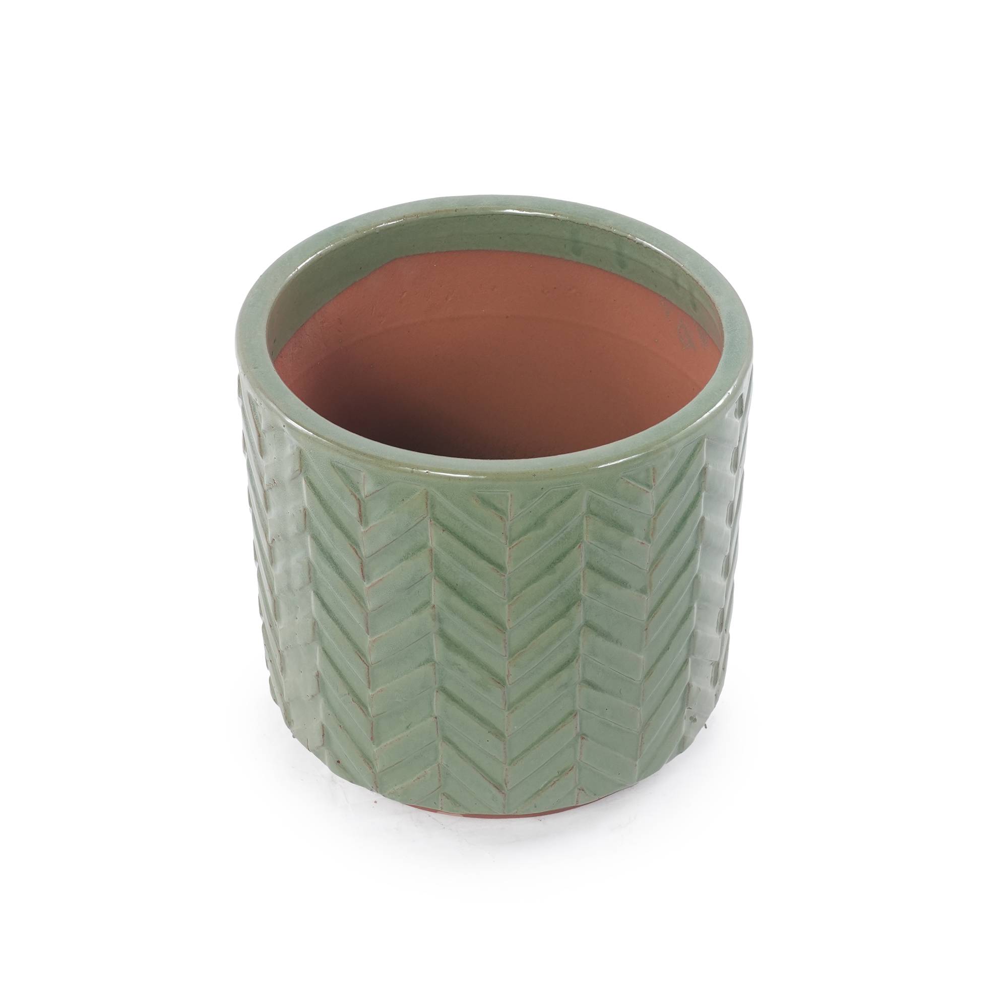 ComfortXL - Pot de fleurs céramique Ø20 cm vert sauge brillant pour succulentes avec drainage - ComfortXL Outdoor Living - Image 2