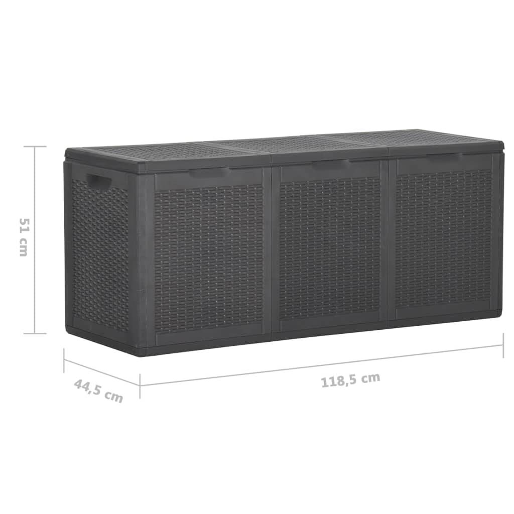 Helloshop26 - Coffre boîte meuble de jardin rangement 270 litres noir PP rotin - Imagen 7