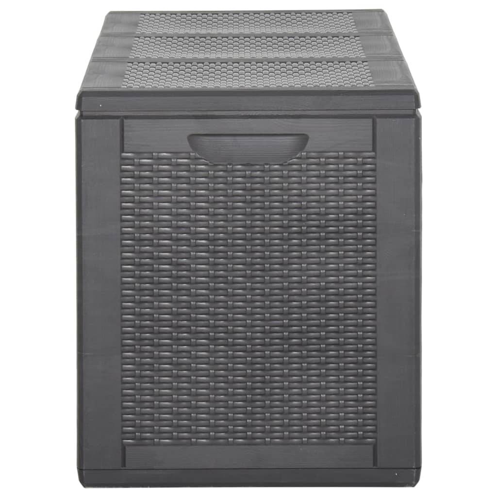 Helloshop26 - Coffre boîte meuble de jardin rangement 270 litres noir PP rotin - Imagen 4