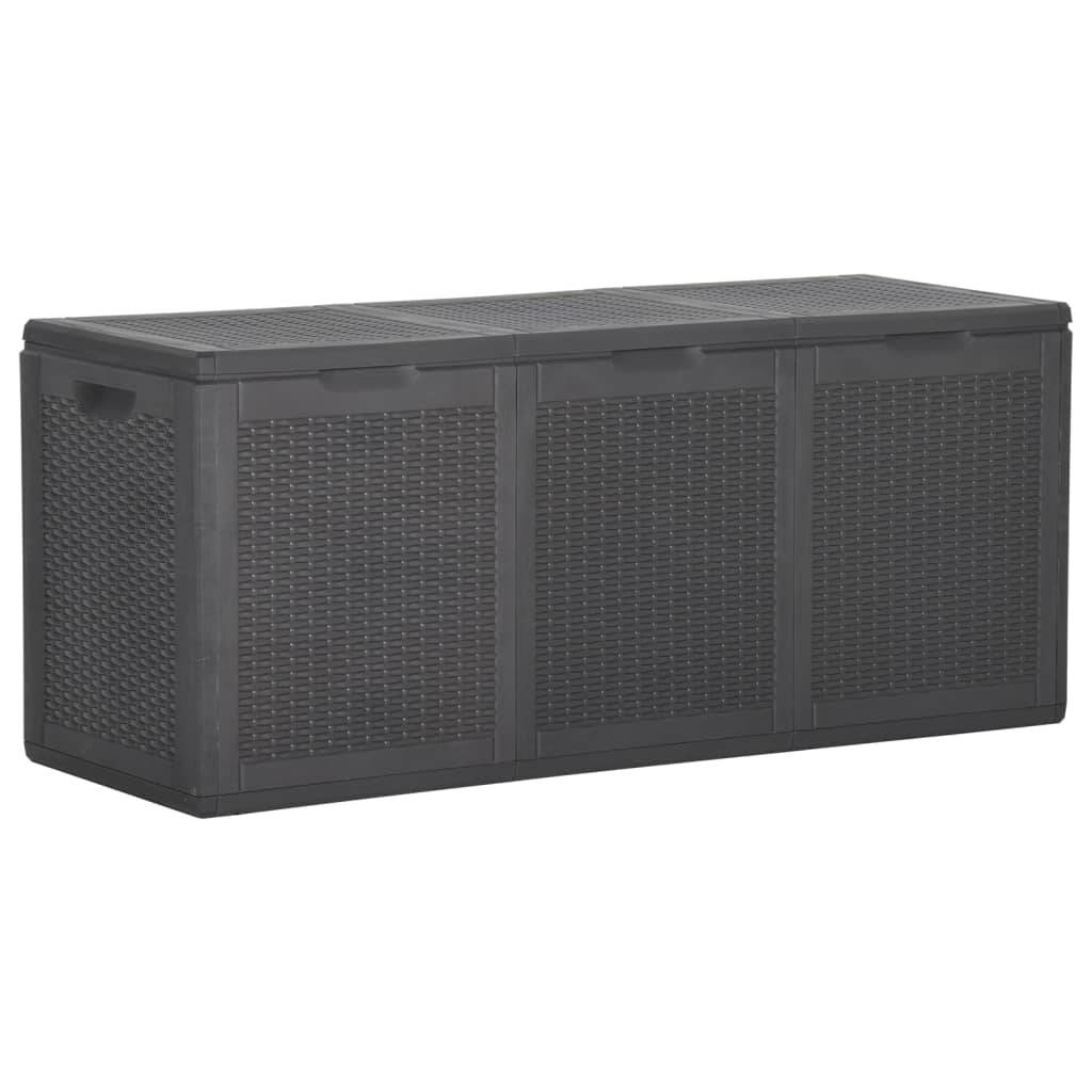 Helloshop26 - Coffre boîte meuble de jardin rangement 270 litres noir PP rotin - Imagen 1