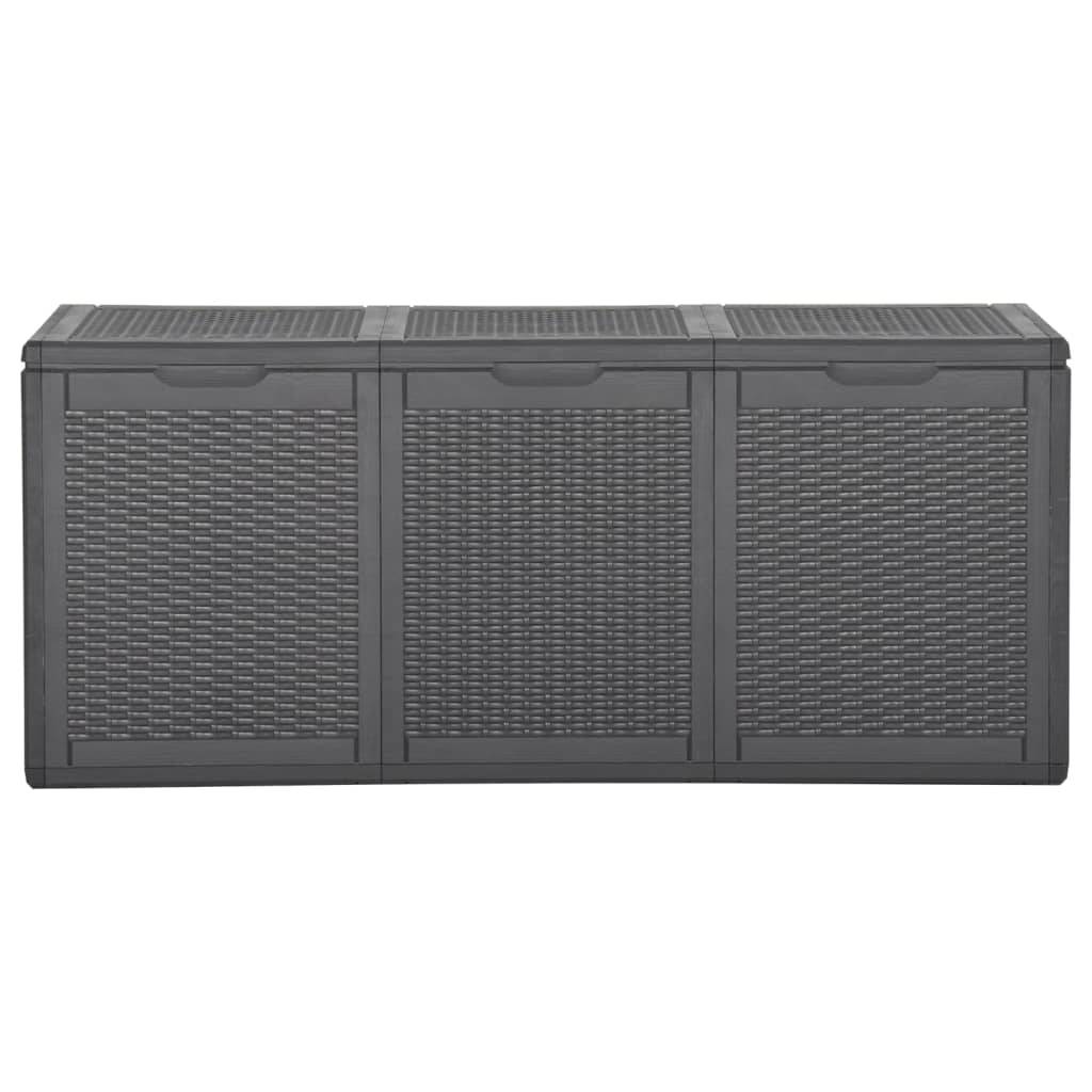 Helloshop26 - Coffre boîte meuble de jardin rangement 270 litres noir PP rotin - Imagen 3