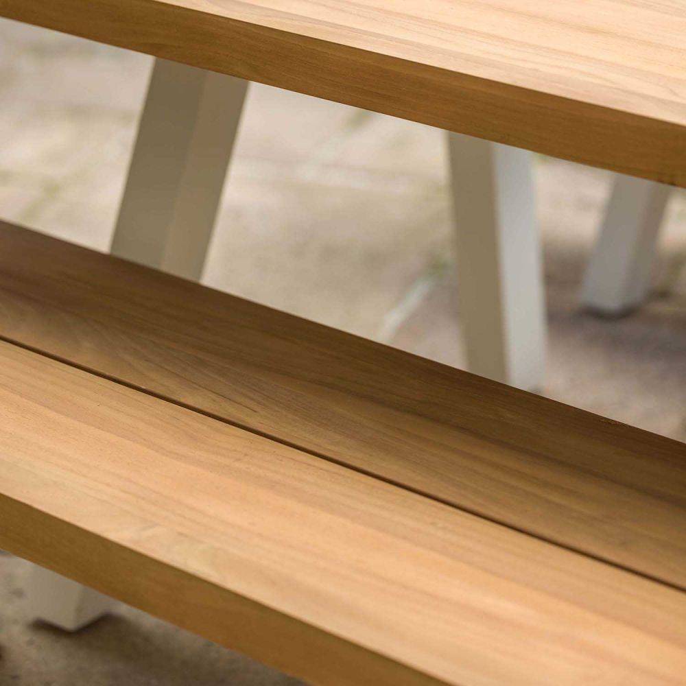 Banc esprit bord de mer - JARDILINE - Aluminium/Bois - Naturel - Imagen 4