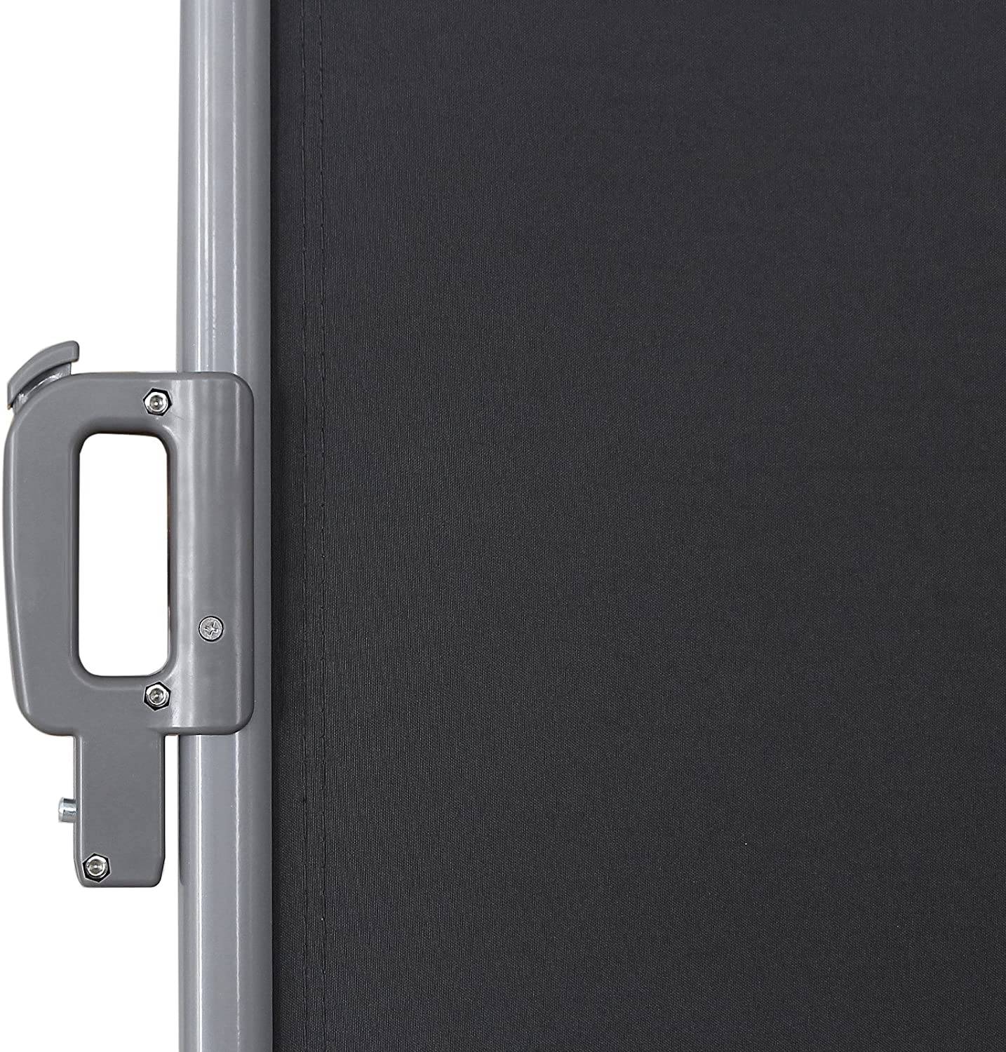 Helloshop26 - Store latéral pour balcon terrasse brise vue pare soleil gris foncé 160 x 350 cm gris foncé - Imagen 4