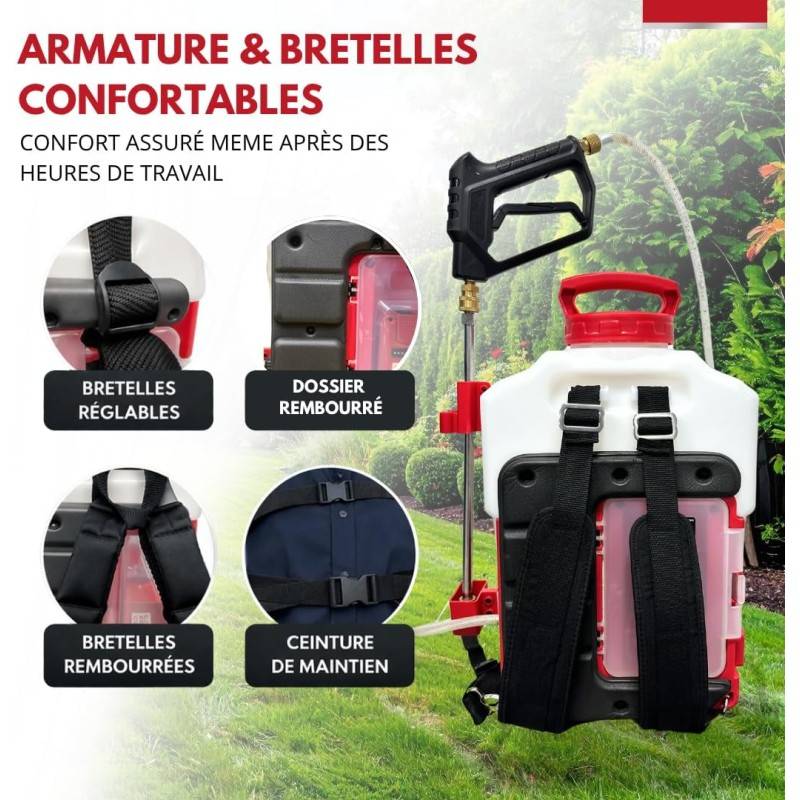 Pulvérisateur Électrique Dorsal Sprayer 15L avec 2 Batteries Rechargeables - Forum Equipement - Pulvérisateur à dos à Batterie Jardin Toiture Façade - Image 4