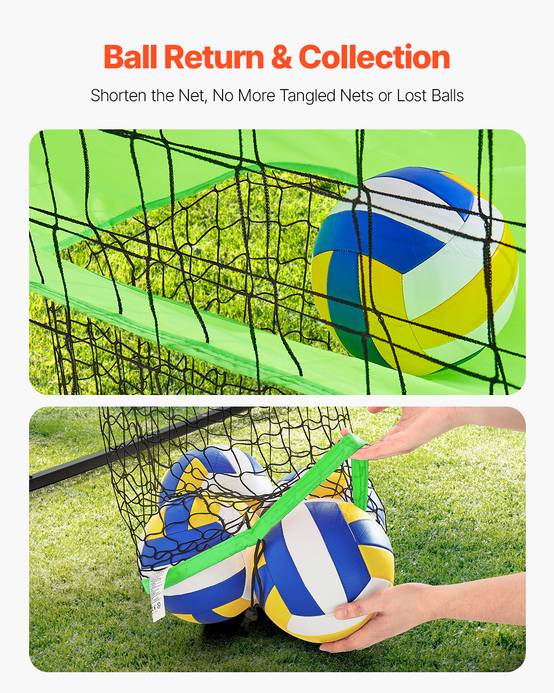 Vevor - VEVOR Filet de volley-ball portable, réglable 6,5–8 pieds, retour de balle, stable avec sacs de sable, facile à monter, pour intérieur et extérieur - Image 3