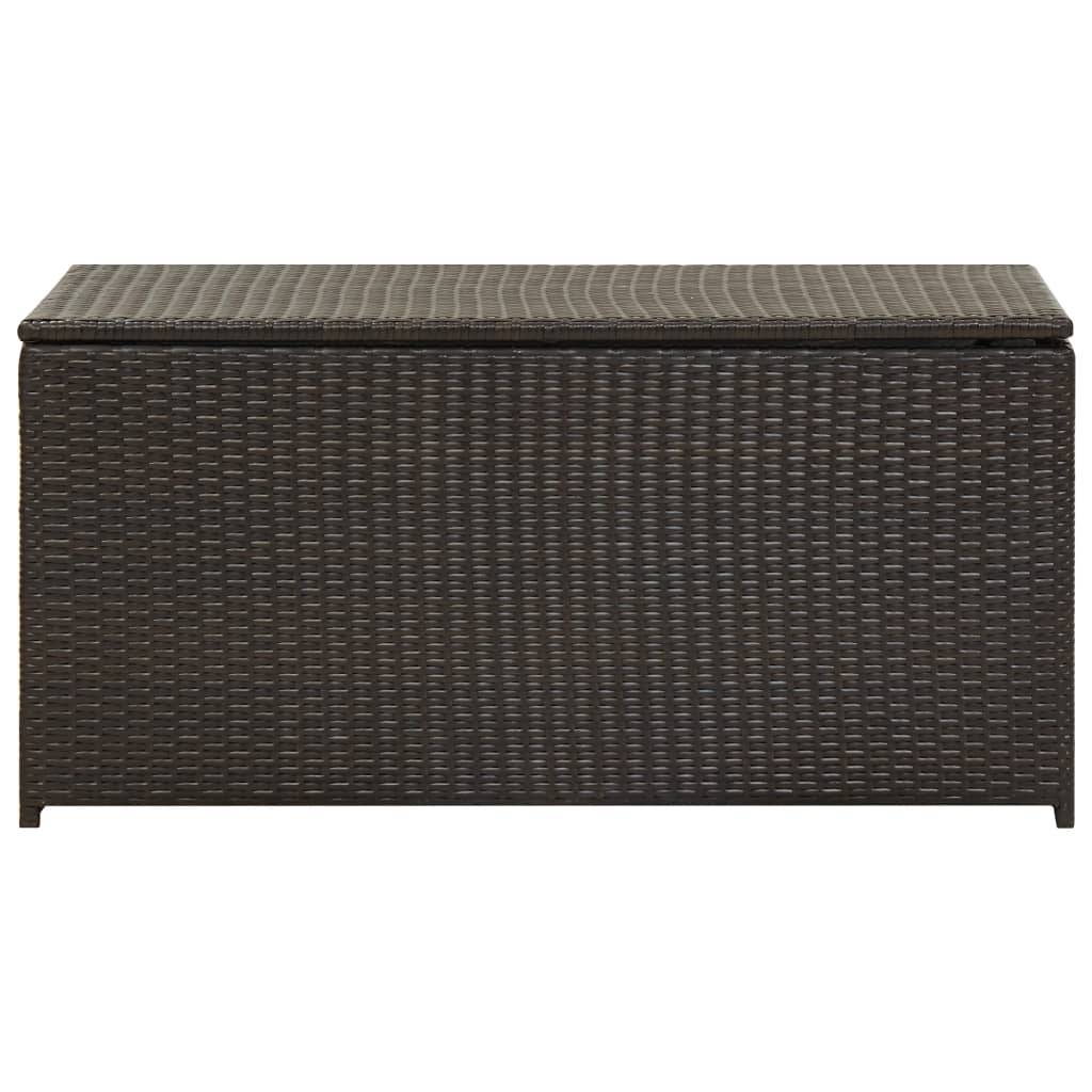 Coffre de rangement - Boîte de rangement extérieure - Coffre de jardin résine tressée 100x50x50 cm marron - Image 1